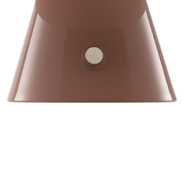 Porcini 7" Contemporary Bohemian Rechargeable/Cordless Iron Integrated LED Mushroom Table Lamp